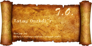 Tatay Oszkár névjegykártya